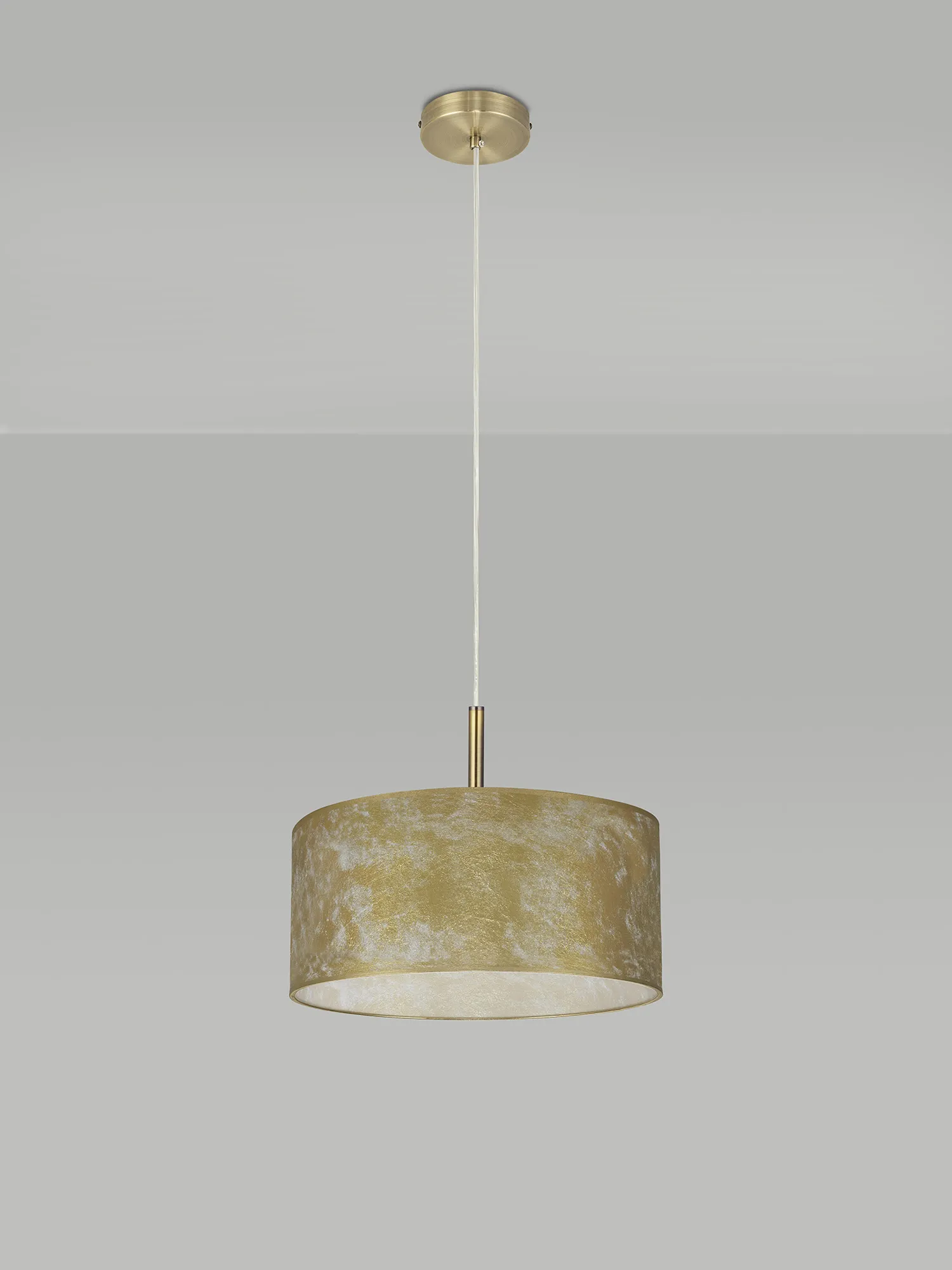 Baymont 40cm 3 Light Pendant Antique Brass, Gold Leaf DK0834  Deco Baymont AB GL